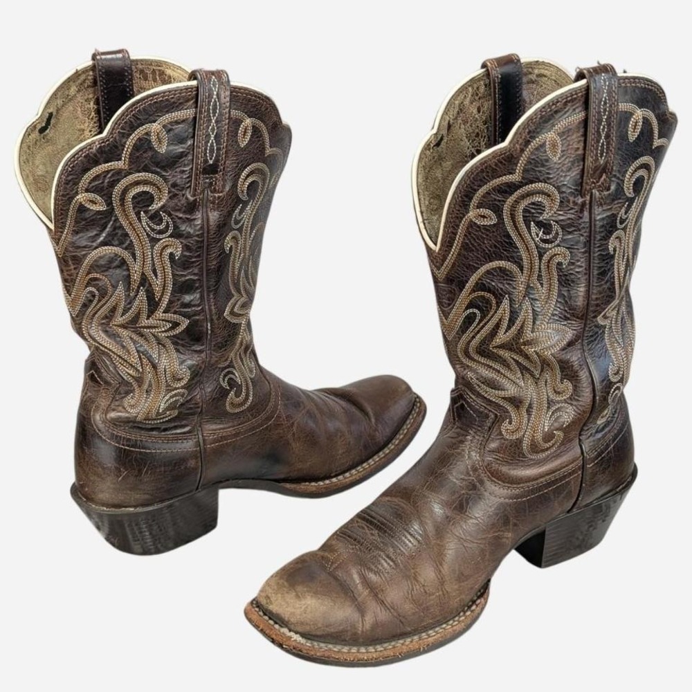 Ariat Legend Chocolate Chip Snip Toe Western Boot Full Grain Leather 8B - Picture 4 of 9